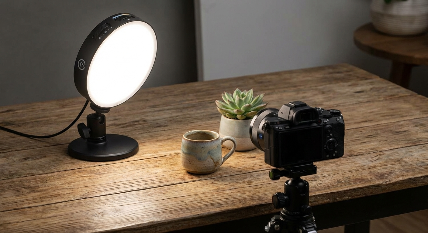 Elgato Key Light Mini adjustable ring light for product photography
