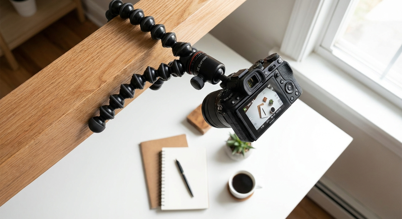 GorillaPod 3K flexible tripod for overhead flat lay product shots